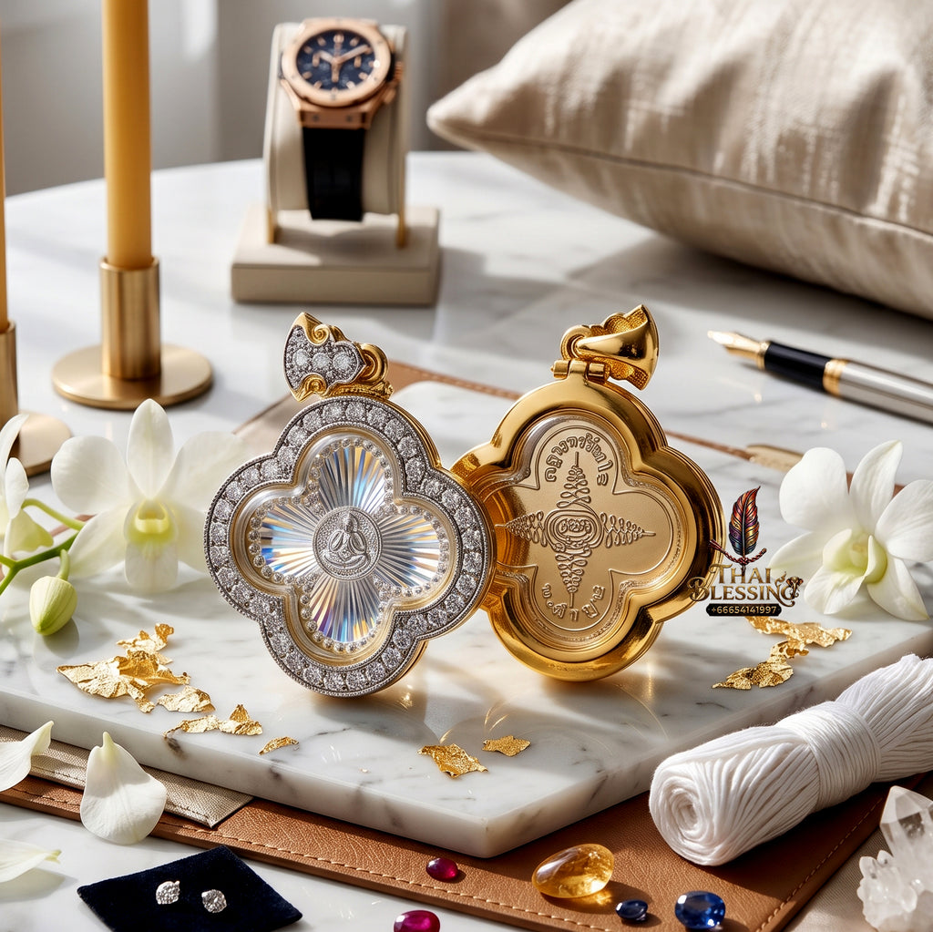 ✨🌸💰 Premium Floral Sovereign Eyeless Contemplation Medallion - Kruba Tanjai Wat Phrathat Doi Hang Bat 2025 Instantaneous Capital Velocity Pendant (4.5x3.6 cm), Elite Botanical Affinity & Omni-Channel Wealth Core