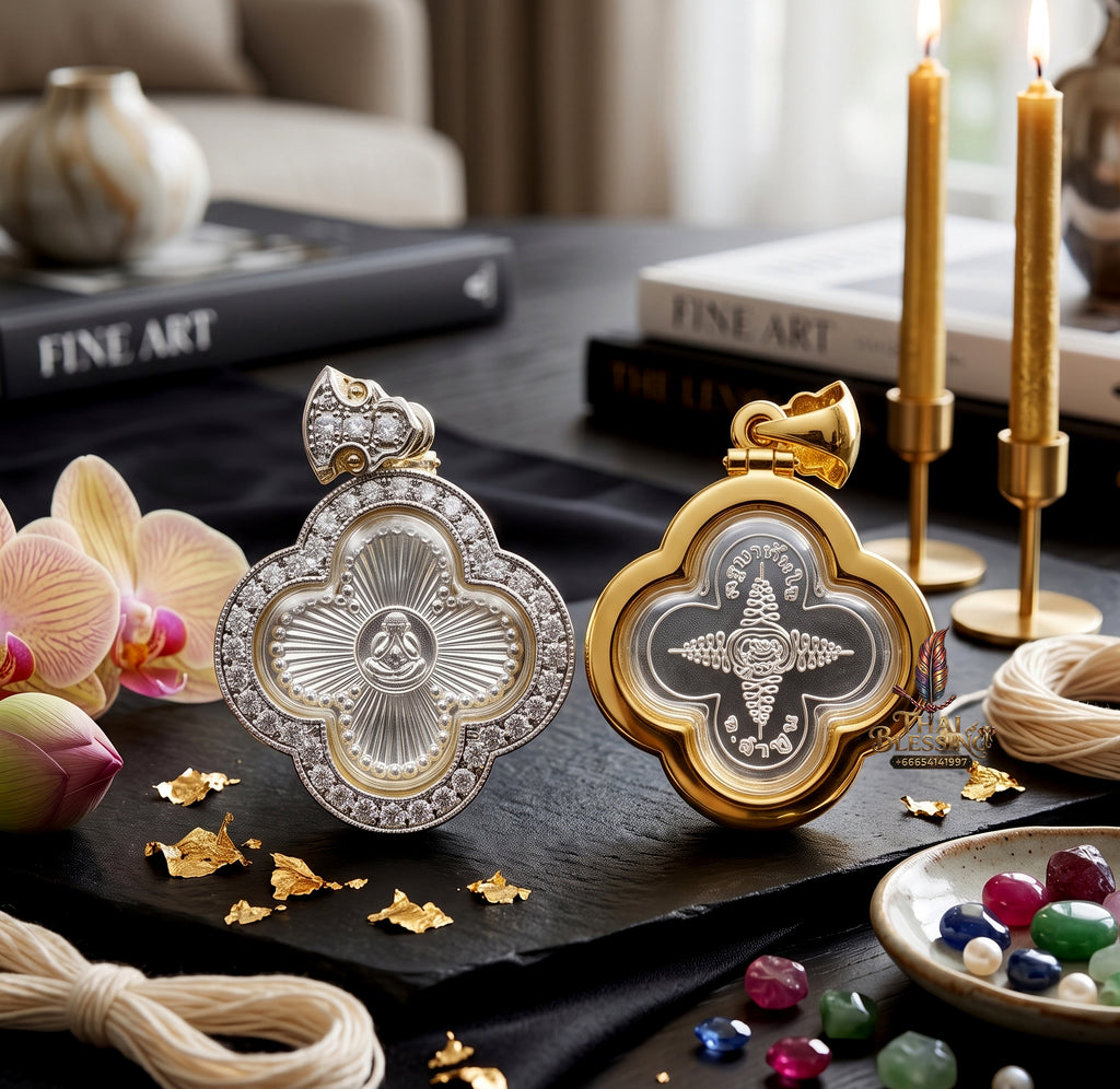 ✨🌸💰 Premium Floral Sovereign Eyeless Contemplation Medallion - Kruba Tanjai Wat Phrathat Doi Hang Bat 2025 Instantaneous Capital Velocity Pendant (4.5x3.6 cm), Elite Botanical Affinity & Omni-Channel Wealth Core
