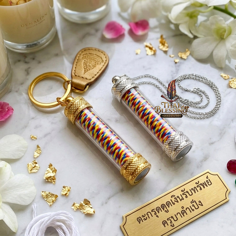 ✨🌀 Sacred Universal Vortex Wealth Attraction Takrut - Kruba Kampeng 2022 Consecrated Power Capsule, Cosmic Revenue Generator, Premium Botanical & Hematite Stature Spiritual Amulet