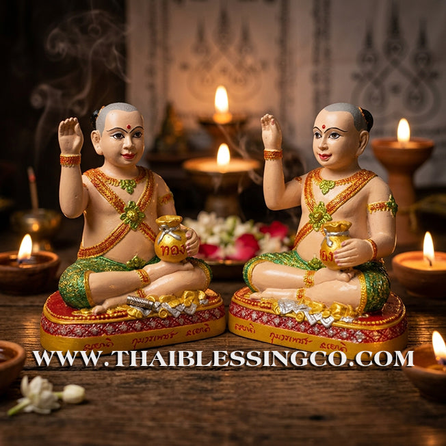 👦 Sacred "Kuman Thong" (The Golden Boy Spirit) – Painted Samrit Bronze Altar Edition: The Master Engine for Massive Wealth, Commercial Dominance, and Unstoppable Life Elevation!