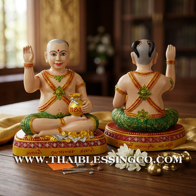 👦 Sacred "Kuman Thong" (The Golden Boy Spirit) – Painted Samrit Bronze Altar Edition: The Master Engine for Massive Wealth, Commercial Dominance, and Unstoppable Life Elevation!