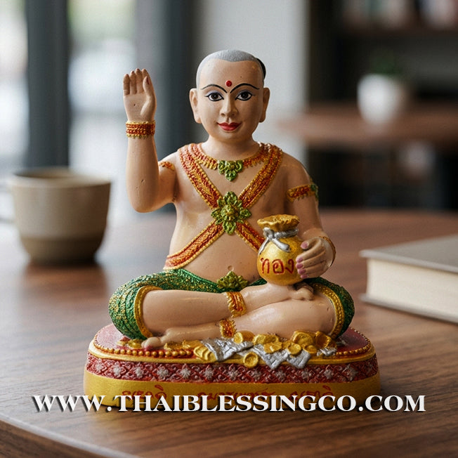 👦 Sacred "Kuman Thong" (The Golden Boy Spirit) – Painted Samrit Bronze Altar Edition: The Master Engine for Massive Wealth, Commercial Dominance, and Unstoppable Life Elevation!