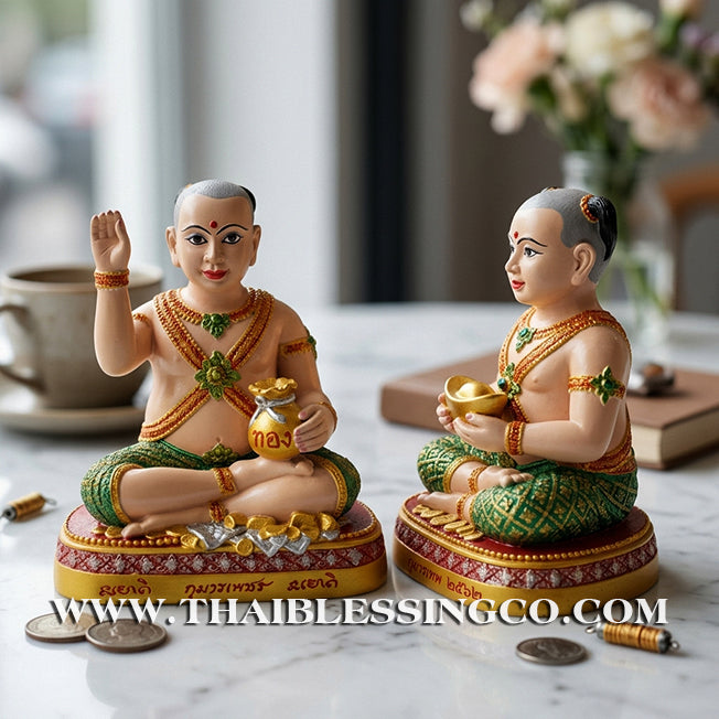 👦 Sacred "Kuman Thong" (The Golden Boy Spirit) – Painted Samrit Bronze Altar Edition: The Master Engine for Massive Wealth, Commercial Dominance, and Unstoppable Life Elevation!