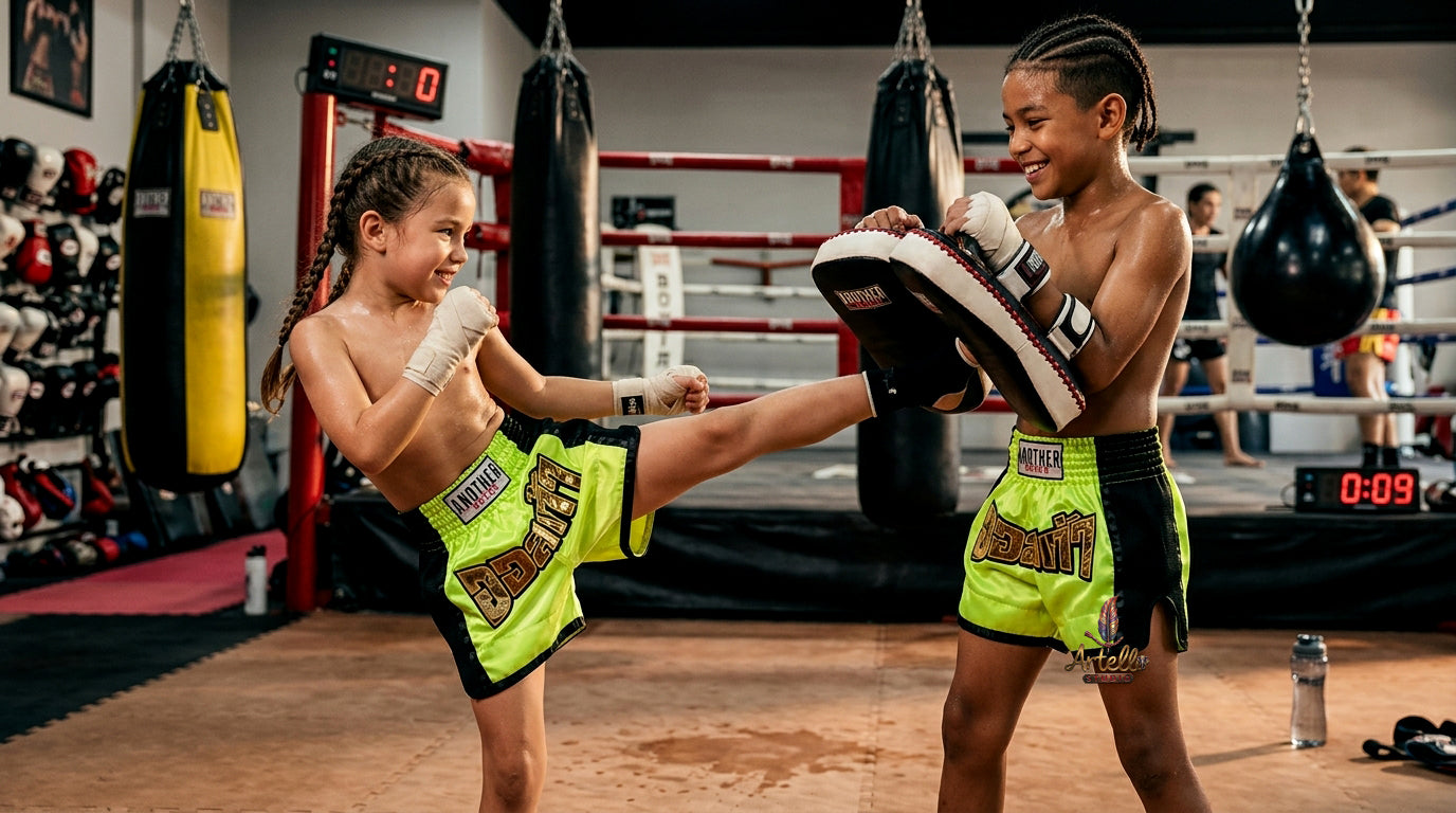 🥊 Muay Thai Shorts Kickboxing MMA Fight Shorts for Men Women Kids – Thai Boxing Training Gear, Breathable Quick Dry Martial Arts Combat Shorts