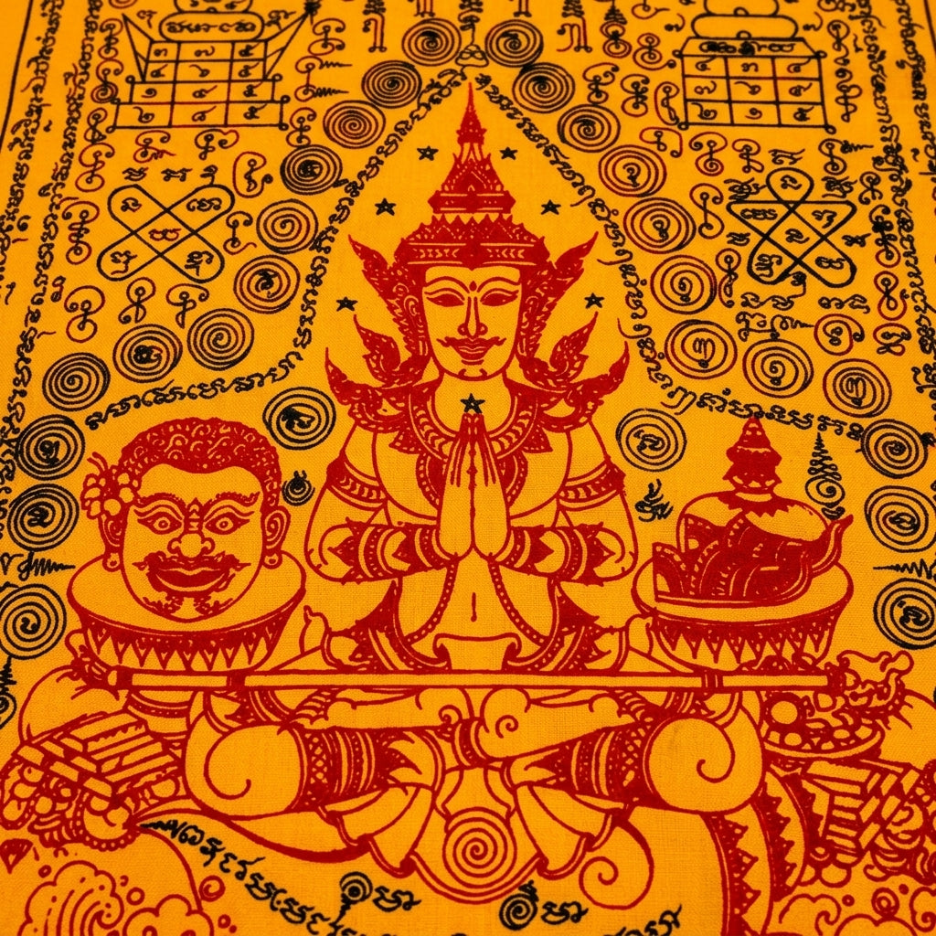 ✨🎭🌀 Authentic Thai Amulet Metamorphic Transformation Grid - Sovereign Jindamanee Capital Inflow Banner, Ajarn Sitthichai Khao Oor Masterpiece