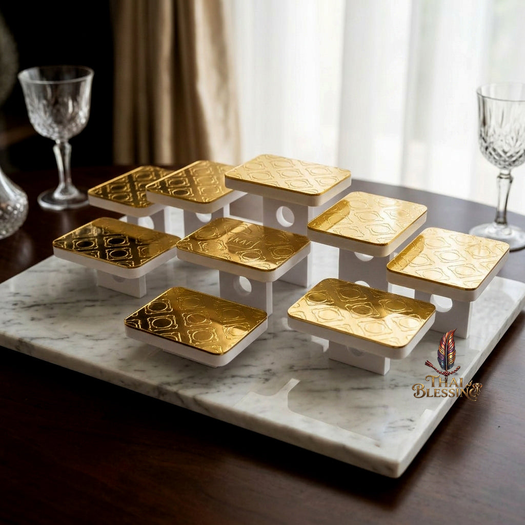 🔱 Contemporary Minimalist Toh Moo 9 Plaswood Altar Set 10mm High-Grade Plaswood with Premium Gold Mirror Accents – Premium Desktop & Wall-Mount Convertible Solution for Modern Homes, High-End Condos & Professional Executive Workspaces!