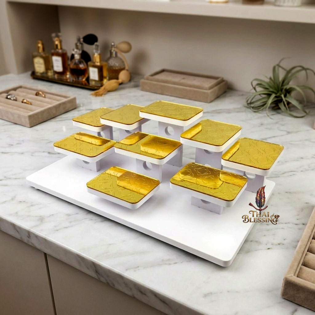 🔱 Contemporary Minimalist Toh Moo 9 Plaswood Altar Set 10mm High-Grade Plaswood with Premium Gold Mirror Accents – Premium Desktop & Wall-Mount Convertible Solution for Modern Homes, High-End Condos & Professional Executive Workspaces!