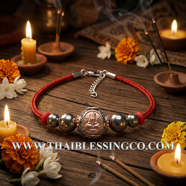 ✨ Divine "Ai Kai Maha Lap" Wealth-Calling Luk Om Bracelet Sovereign Two-Tone Rhodium & Pink Gold Edition by Wat Khok Takhian: Authentic Thai Prosperity Talisman for Supreme Livelihood, Household Protection, and Unstoppable Financial Luck