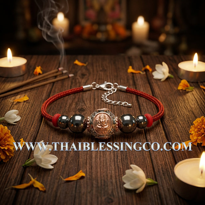 ✨ Divine "Ai Kai Maha Lap" Wealth-Calling Luk Om Bracelet Sovereign Two-Tone Rhodium & Pink Gold Edition by Wat Khok Takhian: Authentic Thai Prosperity Talisman for Supreme Livelihood, Household Protection, and Unstoppable Financial Luck