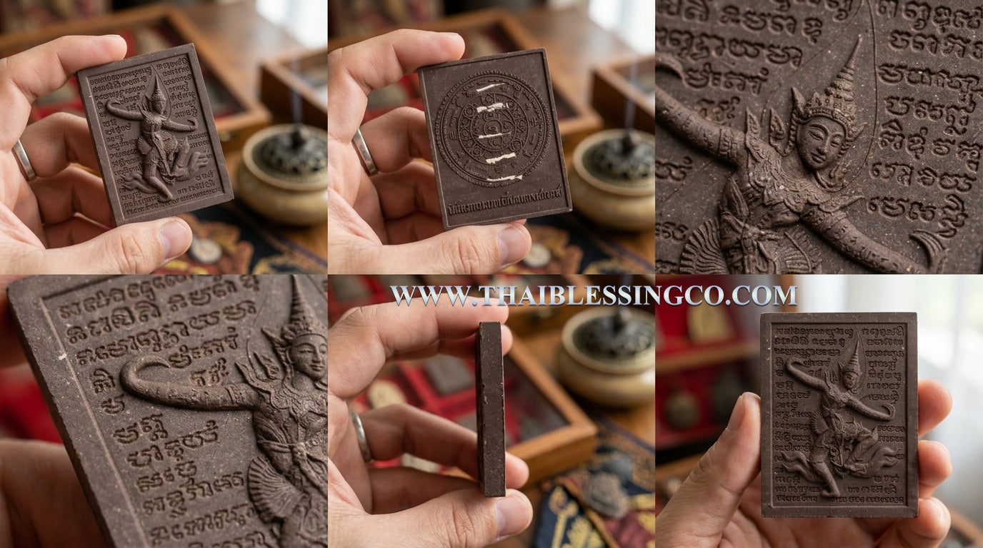 ✨ Divine Enchantment: "Tewada Kiao Nang" (Angel Wooing the Maiden) – Sacred "Phun Rak" Herb & 5 Silver Takrut Masterpiece (2016 Edition by Luang Pu Bua)