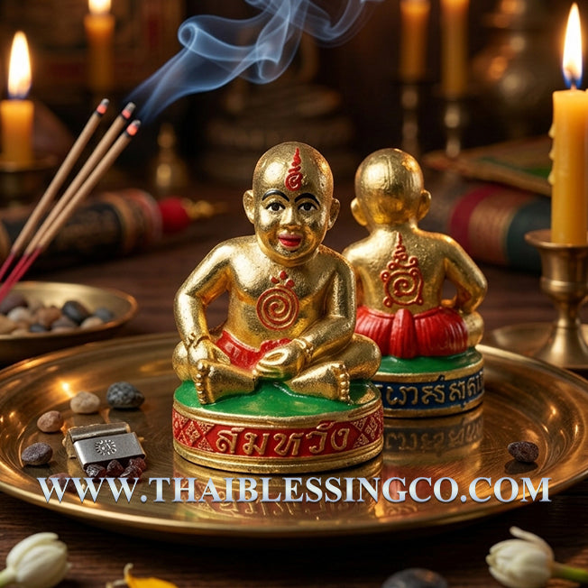 ✨ Divine "Kuman Noi Somwang" Fulfillment Child Authentic Thai Wealth-Attracting Guardian Infused with Prai Kuman Powders, Cemetery Soils, and 108 Sacred Herbs for Absolute Success and Infinite Fortune