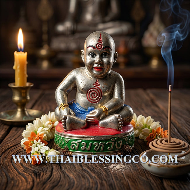 ✨ Divine "Kuman Noi Somwang" Fulfillment Child Authentic Thai Wealth-Attracting Guardian Infused with Phra Prai Kuman Powders, Cemetery Earth, and 108 Sacred Herbs for Absolute Success & Prosperity