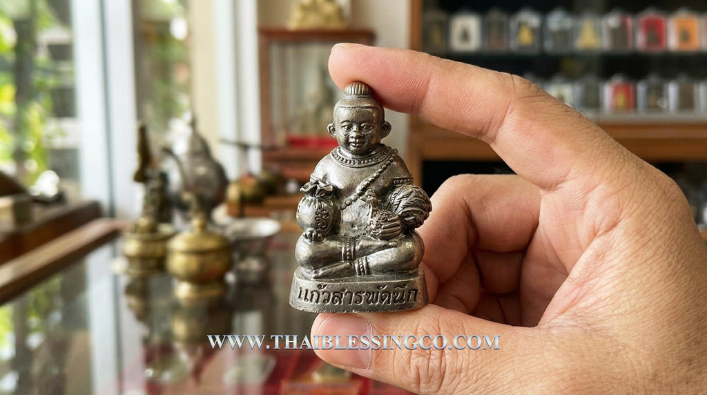 👑Divine Kuman Thep Thanchai "Instant Manifestation Keo Saraphat Nuek Edition Authentic Thai Wealth-Attracting Talisman Crafted from Blackened Copper for Miraculous Fortune, Household Protection, and Accelerated Success (Wat Amphawan)