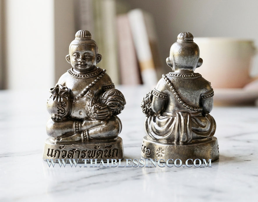👑Divine Kuman Thep Thanchai "Instant Manifestation Keo Saraphat Nuek Edition Authentic Thai Wealth-Attracting Talisman Crafted from Blackened Copper for Miraculous Fortune, Household Protection, and Accelerated Success (Wat Amphawan)