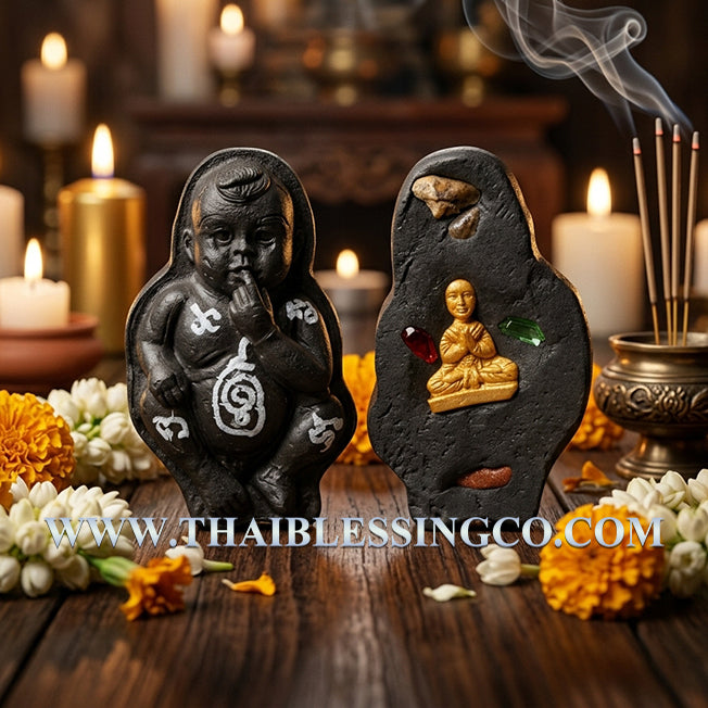 ✨ Divine "Kuman Thong Kong Det" Infinite Power Guardian Sacred Ghost Powder (Phong Prai) & Haunted Earth Edition Authentic Thai Wealth-Attracting Child Spirit for Business Growth, Extreme Luck, and Vigilant Protection
