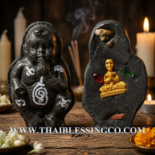 ✨ Divine "Kuman Thong Kong Det" Infinite Power Guardian Sacred Ghost Powder (Phong Prai) & Haunted Earth Edition Authentic Thai Wealth-Attracting Child Spirit for Business Growth, Extreme Luck, and Vigilant Protection