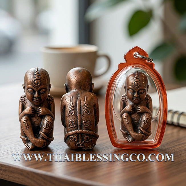 ✨ Divine "Kuman Thong Mee" Abundance Guardian – 2022 Sacred Red Copper (Neua Satang Daeng) Edition by Phra Arjan Amnat: Authentic Thai Prosperity Talisman for Constant Cashflow, Business Miracles, and Infinite Riches (Mahawiro Meditation Center)