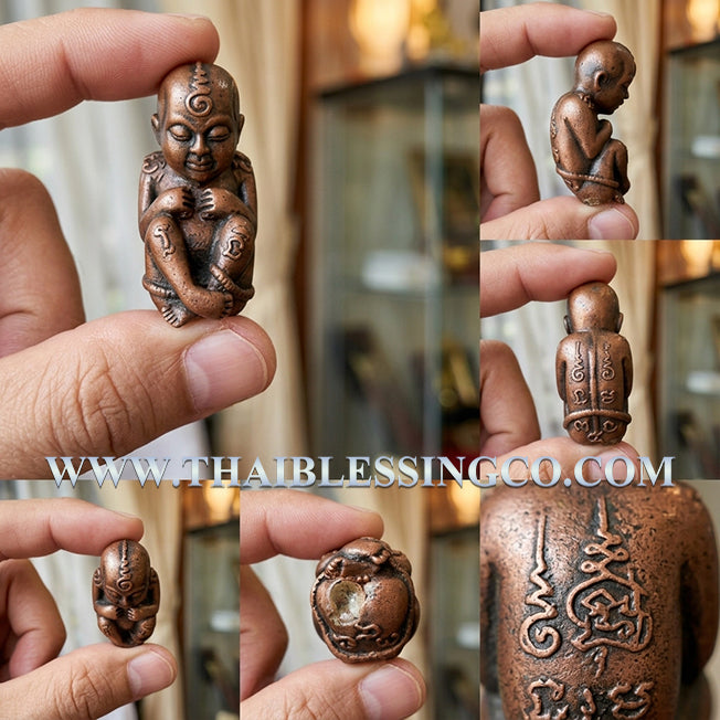 ✨ Divine "Kuman Thong Mee" Abundance Guardian – 2022 Sacred Red Copper (Neua Satang Daeng) Edition by Phra Arjan Amnat: Authentic Thai Prosperity Talisman for Constant Cashflow, Business Miracles, and Infinite Riches (Mahawiro Meditation Center)