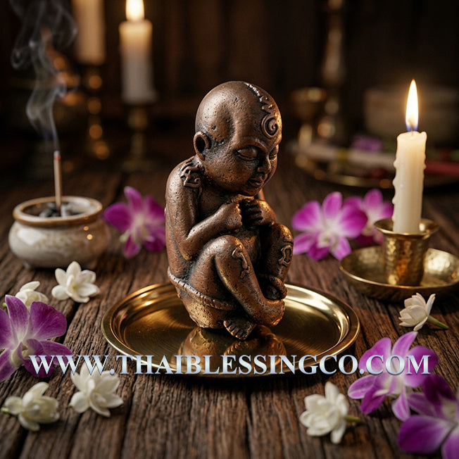 ✨ Divine "Kuman Thong Mee" Abundance Guardian – 2022 Sacred Red Copper (Neua Satang Daeng) Edition by Phra Arjan Amnat: Authentic Thai Prosperity Talisman for Constant Cashflow, Business Miracles, and Infinite Riches (Mahawiro Meditation Center)