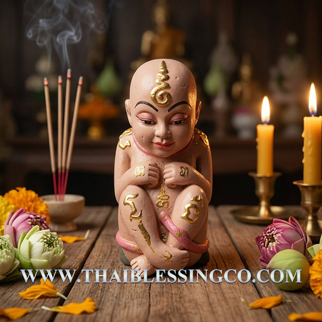 ✨ Divine "Kuman Thong Mee" Hand-Painted Abundance Guardian Authentic Thai Prosperity Talisman for Infinite Cashflow, Business Luck, and Artistic Fortune