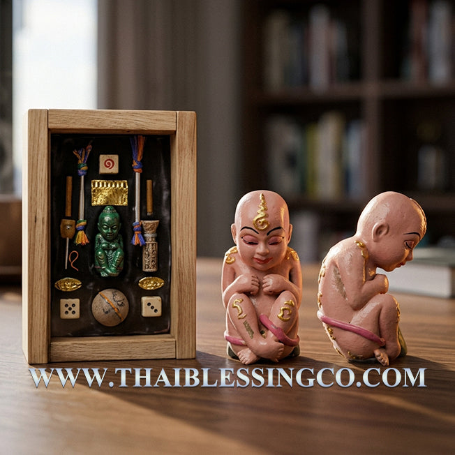 ✨ Divine "Kuman Thong Mee" Hand-Painted Abundance Guardian Authentic Thai Prosperity Talisman for Infinite Cashflow, Business Luck, and Artistic Fortune
