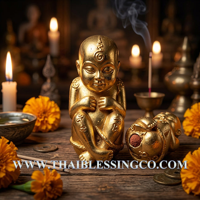 ✨ Divine "Kuman Thong Mee" (The Giver of Abundance) Authentic Thai Wealth-Attracting Child Spirit for Business Success, Constant Cash Flow, and Divine Protection