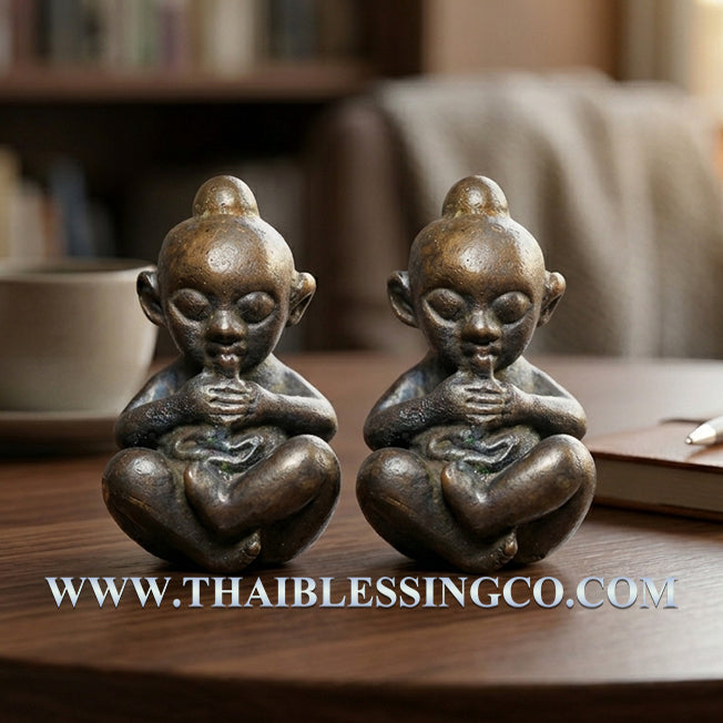 ✨ Divine "Kuman Thong Rap Sap" Wealth-Grabbing Miracle Child Ancient Khmer Mystical Metal Edition by Luang Phor Goy: Authentic Thai Protective Guardian & Fortune-Telling Talisman (Semi-Deity) for Extreme Luck, Business Miracles, and Absolute Security