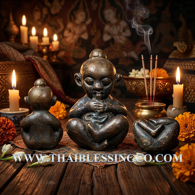 ✨ Divine "Kuman Thong Rap Sap" Wealth-Grabbing Miracle Child Ancient Khmer Mystical Metal Edition by Luang Phor Goy: Authentic Thai Protective Guardian & Fortune-Telling Talisman (Semi-Deity) for Extreme Luck, Business Miracles, and Absolute Security