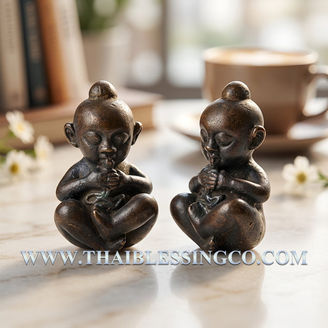 ✨ Divine "Kuman Thong Rap Sap" Wealth-Grabbing Miracle Child Ancient Khmer Mystical Metal Edition by Luang Phor Goy: Authentic Thai Protective Guardian & Fortune-Telling Talisman (Semi-Deity) for Extreme Luck, Business Miracles, and Absolute Security
