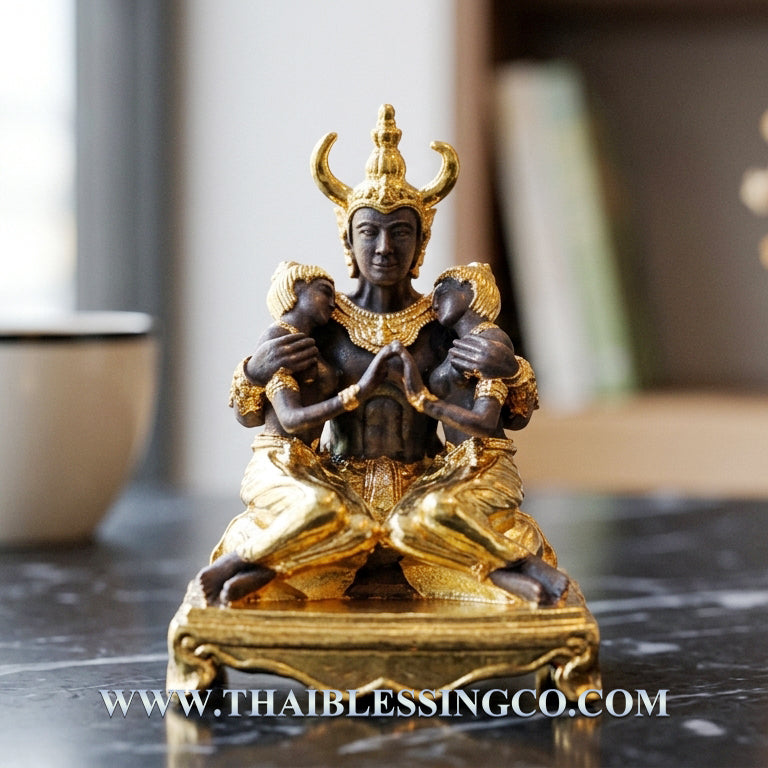✨ Divine Lanna Prince of Attraction: Authentic Thai Phaya Khao Kham Nang Khiang Amulet – Sacred Khan Long Hin Bronze Edition by Kruba Neua Rit, Wat Saphan Dam 2025 – The Ultimate Charm, Mercy, and Social Success Talisman (3.3 x 2.1 cm)