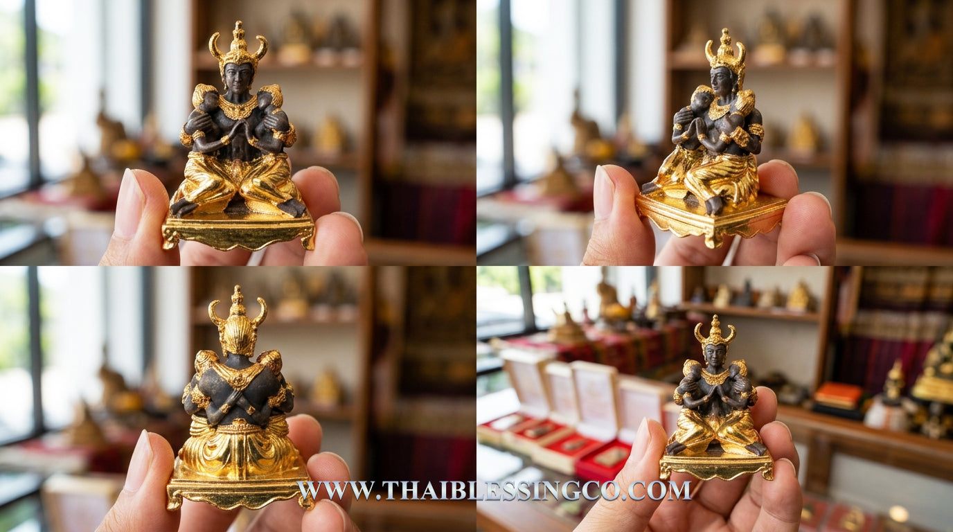 ✨ Divine Lanna Prince of Attraction: Authentic Thai Phaya Khao Kham Nang Khiang Amulet – Sacred Khan Long Hin Bronze Edition by Kruba Neua Rit, Wat Saphan Dam 2025 – The Ultimate Charm, Mercy, and Social Success Talisman (3.3 x 2.1 cm)