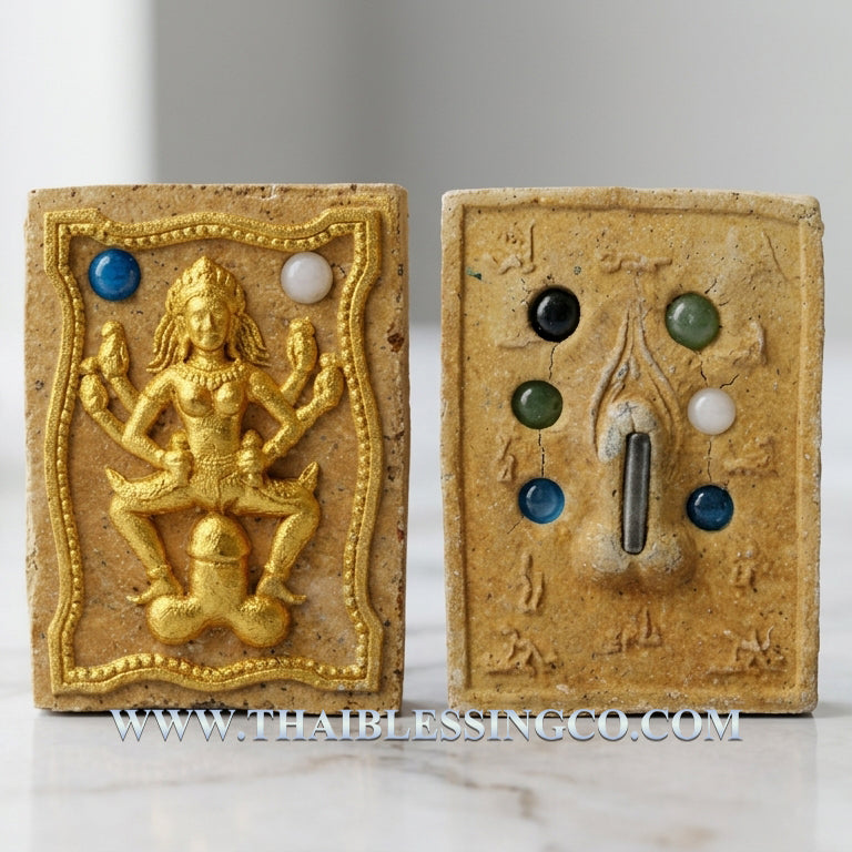 ✨ Divine "Mae Yua Mueang" Sovereign Seductress Authentic Thai Attraction Talisman Embedded with 5 Silver Takrut Spells, 4 Blessed Gemstones, and 8 Sacred Pearls for Supreme Charisma, Influence, and Romantic Mastery (Wat Na Nak, Chanthaburi)