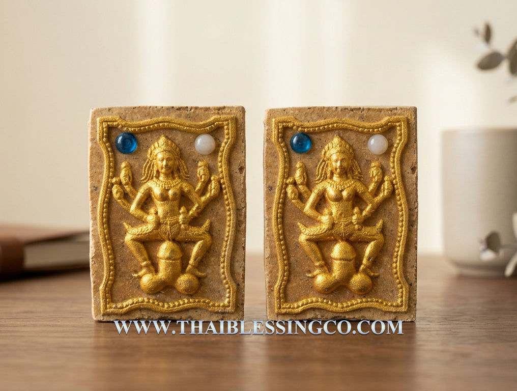 ✨ Divine "Mae Yua Mueang" Sovereign Seductress Authentic Thai Attraction Talisman Embedded with 5 Silver Takrut Spells, 4 Blessed Gemstones, and 8 Sacred Pearls for Supreme Charisma, Influence, and Romantic Mastery (Wat Na Nak, Chanthaburi)