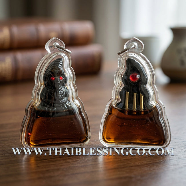 ✨ Divine "Pho Ngang Mahalaluai" Sovereign of Heart-Melting CharmAuthentic Thai Seduction Talisman Encased in Sacred Golden Flower Oil (Dokthong), Triple Fortune Takruts, and Natural Enchantment Seeds