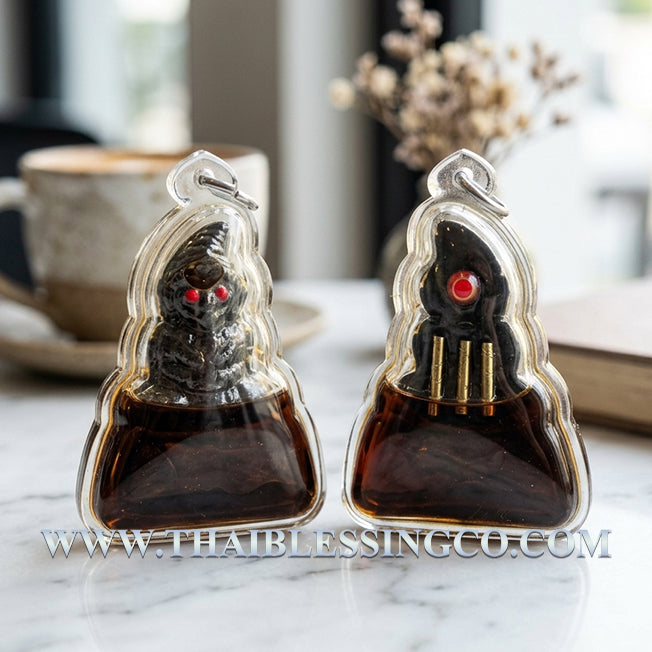 ✨ Divine "Pho Ngang Mahalaluai" Sovereign of Heart-Melting CharmAuthentic Thai Seduction Talisman Encased in Sacred Golden Flower Oil (Dokthong), Triple Fortune Takruts, and Natural Enchantment Seeds
