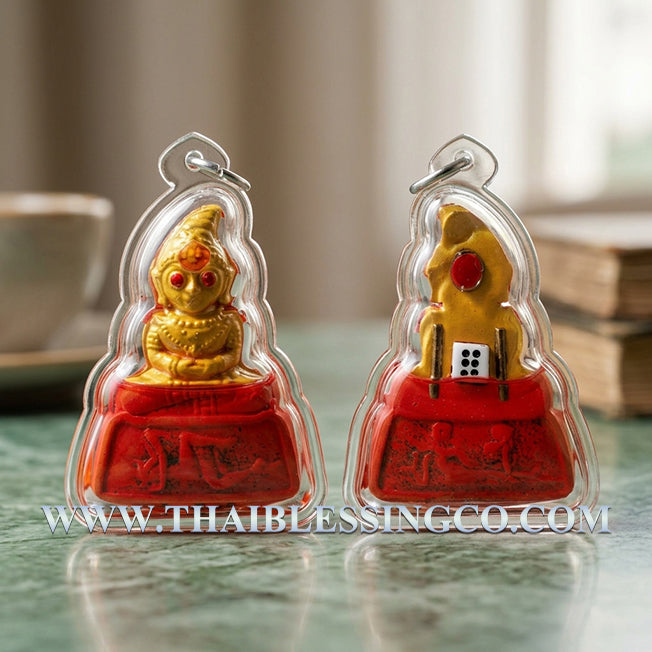 ✨ Divine "Pho Ngang Mahalaluai" Sovereign of Infinite Attraction Authentic Khmer Seduction Talisman Infused with Red Chicken Oil, 5 Fortune Takruts, and Destiny Dice for Supreme Charisma, Gambling Luck, and Business Mastery
