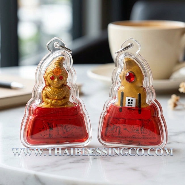 ✨ Divine "Pho Ngang Mahalaluai" Sovereign of Infinite Attraction Authentic Khmer Seduction Talisman Infused with Red Chicken Oil, 5 Fortune Takruts, and Destiny Dice for Supreme Charisma, Gambling Luck, and Business Mastery