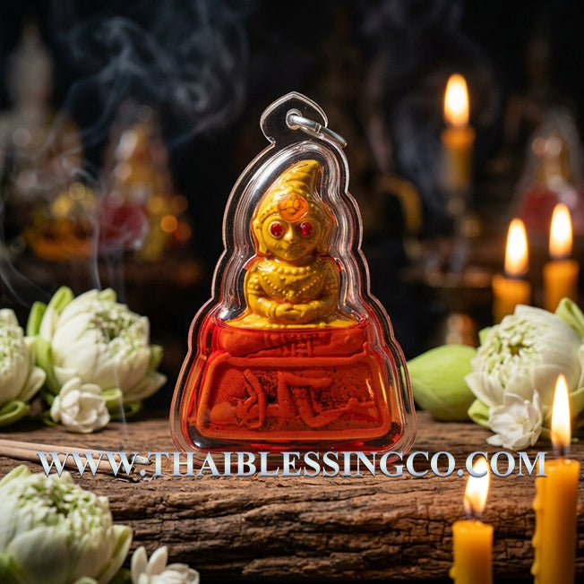 ✨ Divine "Pho Ngang Mahalaluai" Sovereign of Infinite Attraction Authentic Khmer Seduction Talisman Infused with Red Chicken Oil, 5 Fortune Takruts, and Destiny Dice for Supreme Charisma, Gambling Luck, and Business Mastery