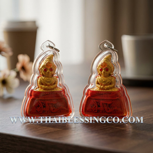 ✨ Divine "Pho Ngang Mahalaluai" Sovereign of Infinite Attraction Authentic Khmer Seduction Talisman Infused with Red Chicken Oil, 5 Fortune Takruts, and Destiny Dice for Supreme Charisma, Gambling Luck, and Business Mastery