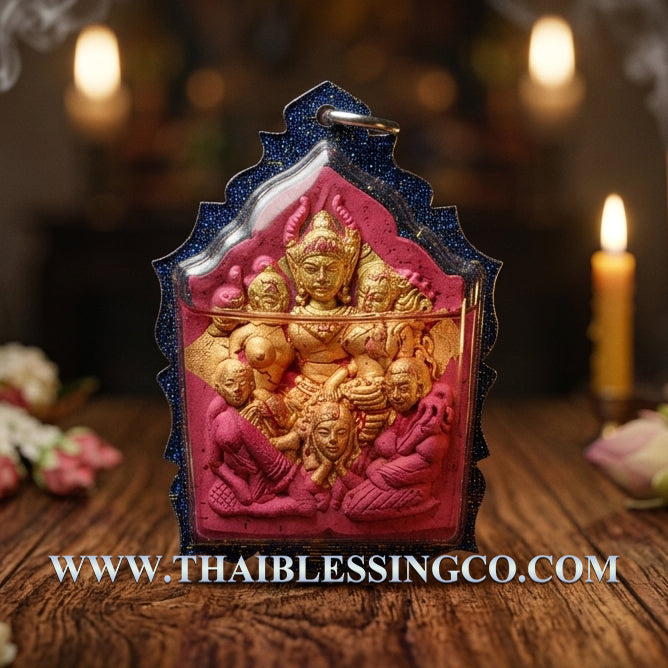 💖Divine Pink Phaya Khao Kham "Billionaire Seduction" Authentic Thai Wealth-Attracting Talisman Infused with Pink Charm Powders and Gold Leaf for Supreme Charisma, Career Favor, and Prosperity Rituals