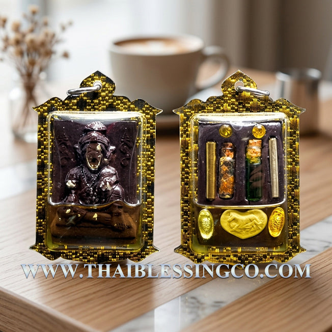 ✨ Divine "Pu Chao Saming Prai" (The Tiger-Headed Mountain Hermit) –Authentic Thai Seduction Talisman Encased in Sacred Pu Chao Oil for Supreme Charisma, Social Mastery, and High-Level Patronage