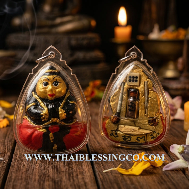 ✨ Divine Spirit Guardian: "Kuman Tep Mon" – Sacred Altar Statue in Miraculous Power Oil (2015 Edition by Arjan Chor Tep Sarika)