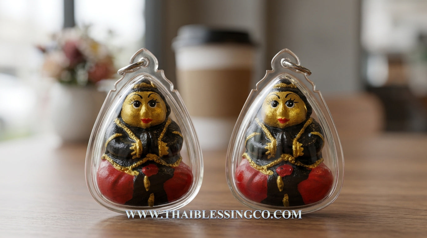 ✨ Divine Spirit Guardian: "Kuman Tep Mon" – Sacred Altar Statue in Miraculous Power Oil (2015 Edition by Arjan Chor Tep Sarika)