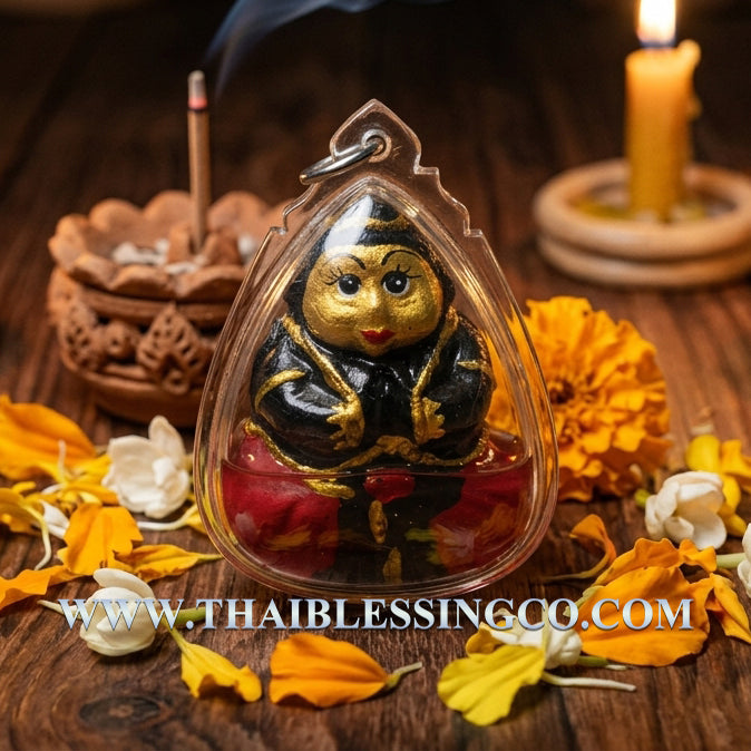 ✨ Divine Spirit Guardian: "Kuman Tep Mon" – Sacred Altar Statue in Miraculous Power Oil (2015 Edition by Arjan Chor Tep Sarika)