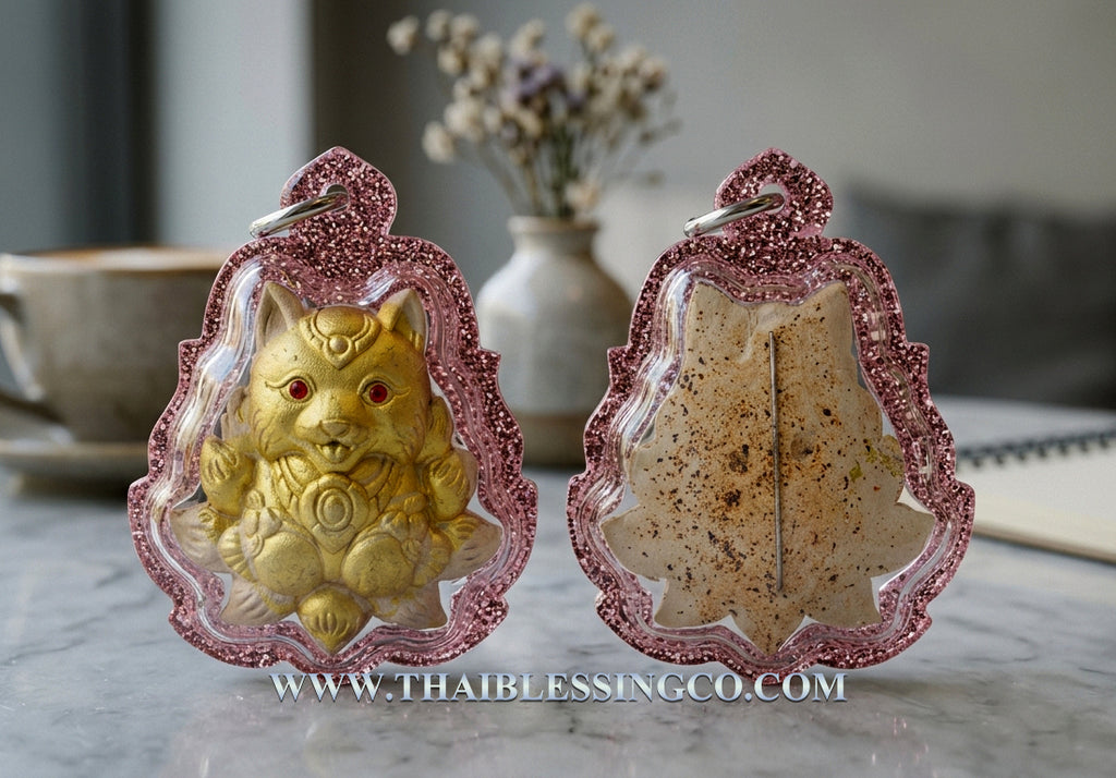 ✨ Divine White Nine-Tailed Fox Spirit "Queen of Charisma"by Khru Ba Tao: Authentic Thai Wealth-Attracting Talisman Crafted from Pure Buddhist Consecrated Powders for Supreme Seduction, Social Success, and Billionaire Prosperity (Wat Ban Lao)