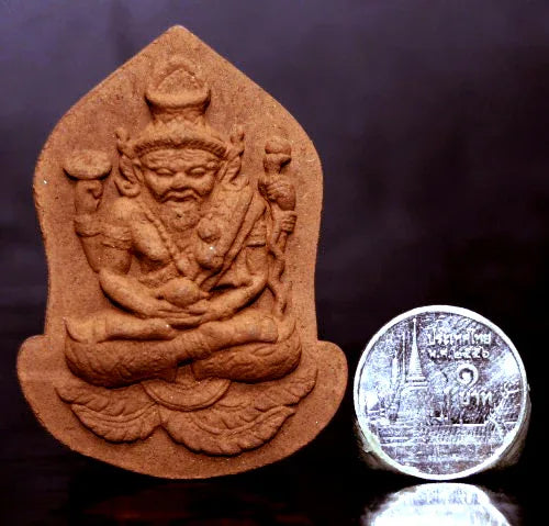 ✨ Divine Wisdom & Protection – Ruesi Narai Herbal Iron Sand Amulet by Luang Pu Def for Luck & Spiritual Power ✨
