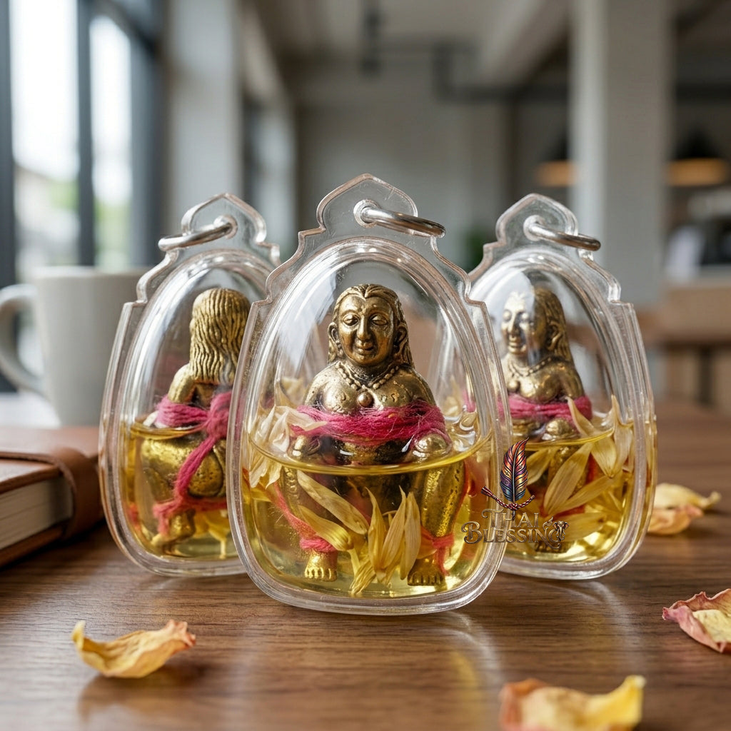 🌸 E-Per Dood Sap The Sovereign Magnet of Wealth & Desire – Submerged in Wan Dok Thong Oil – Luang Phor Mian – The Ultimate Alchemical Engine for Financial Suction & Hypnotic Attraction!