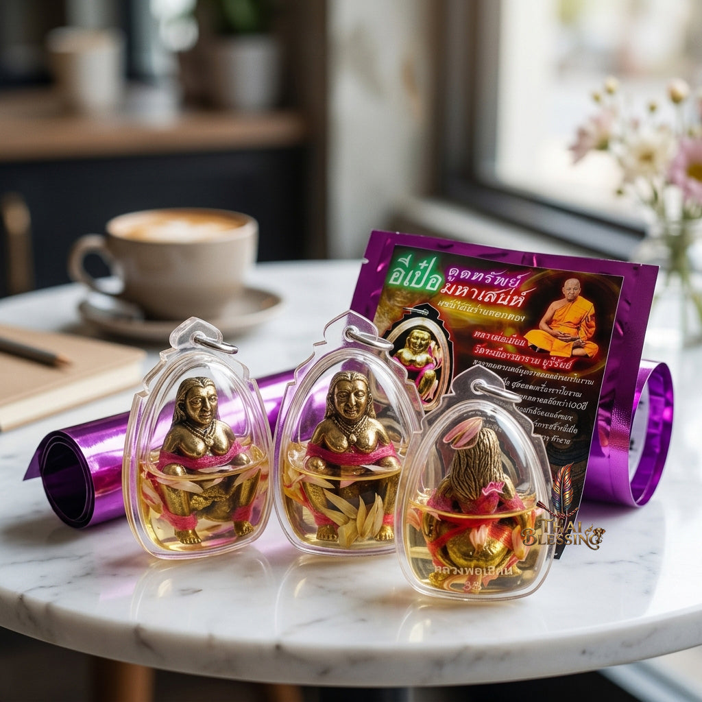 🌸 E-Per Dood Sap The Sovereign Magnet of Wealth & Desire – Submerged in Wan Dok Thong Oil – Luang Phor Mian – The Ultimate Alchemical Engine for Financial Suction & Hypnotic Attraction!