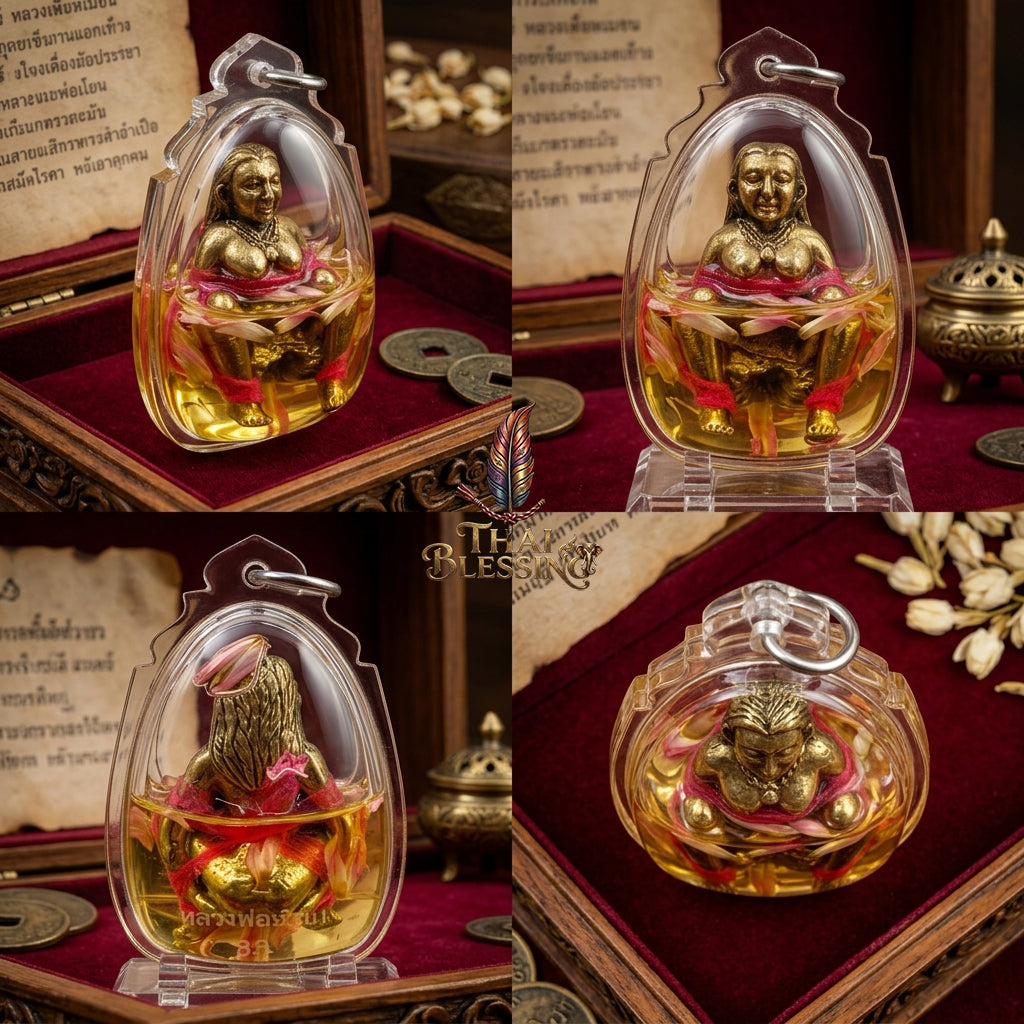 🌸 E-Per Dood Sap The Sovereign Magnet of Wealth & Desire – Submerged in Wan Dok Thong Oil – Luang Phor Mian – The Ultimate Alchemical Engine for Financial Suction & Hypnotic Attraction!