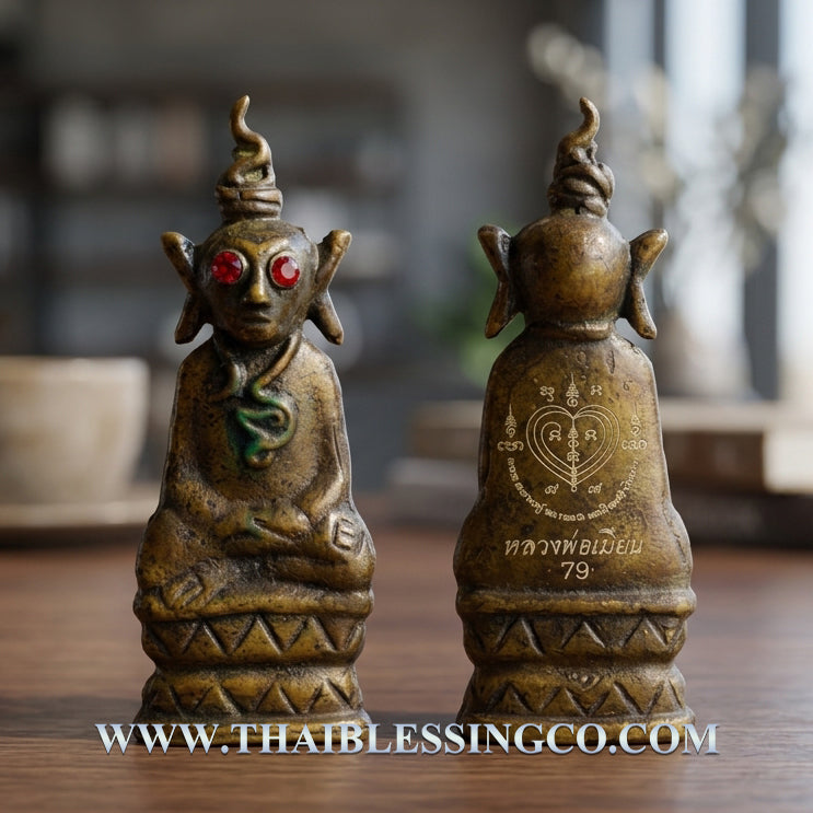 👑Extreme Charisma Phor Ngang "Na-Ok-Taek" Heart-Breaker Edition Authentic Thai Ancient Bronze Talisman Infused with "Wan Raka" Lust Oil and Khun Paen Seduction Spells for Supreme Mercy, Social Influence, and Unstoppable Attraction